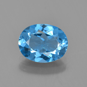 Topaze bleue naturelle coupe ovale, 1,98 ct, VVS