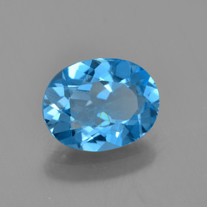Topaze bleue naturelle coupe ovale, 1,98 ct, VVS