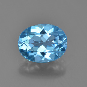 Topaze bleue naturelle coupe ovale, 2,40 ct, VVS