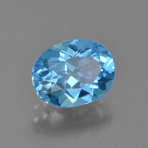 Topaze bleue naturelle coupe ovale, 2,40 ct, VVS