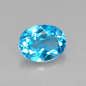 Topaze bleue naturelle coupe ovale, 2,18 ct, VVS