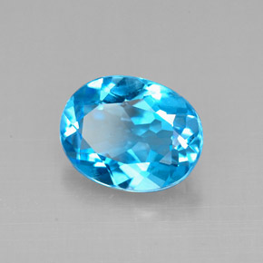 Topaze bleue naturelle coupe ovale, 2,18 ct, VVS