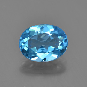 Topaze bleue naturelle coupe ovale, 2,26 ct, VVS