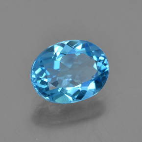 Topaze bleue naturelle coupe ovale, 2,26 ct, VVS