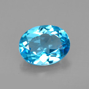 Topaze bleu suisse naturelle coupe ovale, 2,21 ct, VS