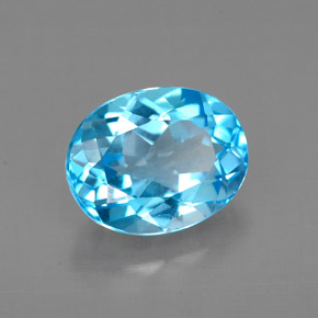 Topaze bleue naturelle coupe ovale, 2,54 ct, VVS-VS