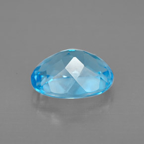 Topaze bleue naturelle coupe ovale, 2,54 ct, VVS-VS