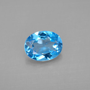 Topaze bleue naturelle coupe ovale, 2,13 ct, VVS