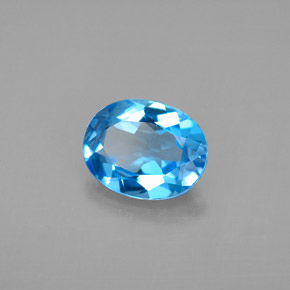 Topaze bleue naturelle coupe ovale, 2,13 ct, VVS