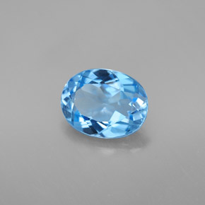 Topaze bleue naturelle coupe ovale, 2,16 ct, VVS