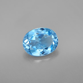 Topaze bleue naturelle coupe ovale, 2,16 ct, VVS
