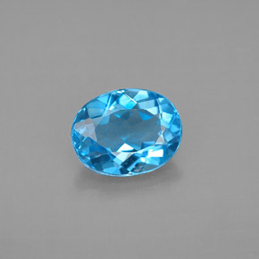 Topaze bleue naturelle coupe ovale, 2,22 ct, VVS-VS