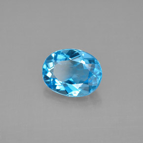 Topaze bleue naturelle coupe ovale, 2,22 ct, VVS-VS