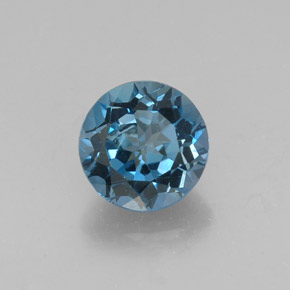 Topaze bleue naturelle coupe roude, 2,70 ct, VVS-VS