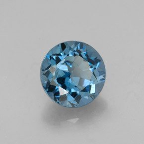 Topaze bleue naturelle coupe roude, 2,70 ct, VVS-VS