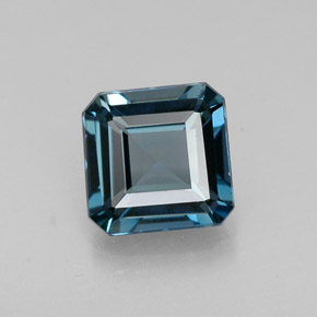 Topaze bleue naturelle taille émeraude, 1,56 ct, VVS-VS