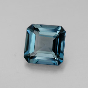 Topaze bleue naturelle taille émeraude, 1,56 ct, VVS-VS