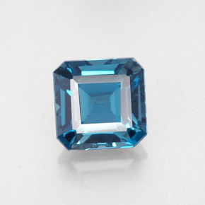 Topaze bleue naturelle taille émeraude, 1,62 ct, VVS