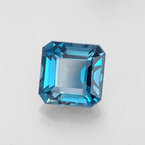 Topaze bleue naturelle taille émeraude, 1,62 ct, VVS