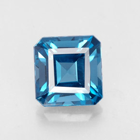 Topaze bleue naturelle taille émeraude, 2,23 ct, VVS