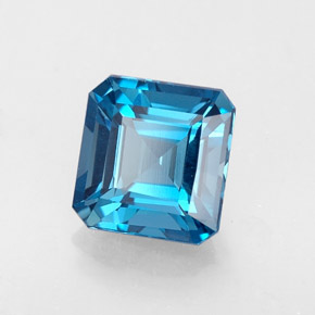 Topaze bleue naturelle taille émeraude, 2,23 ct, VVS