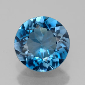 Topaze bleue naturelle coupe roude, 2,58 ct, VVS