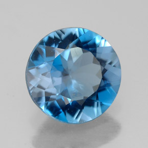 Topaze bleue naturelle coupe roude, 2,58 ct, VVS