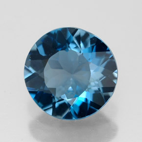 Topaze bleue naturelle coupe roude, 2,71 ct, VVS