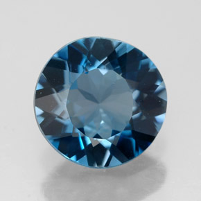 Topaze bleue naturelle coupe roude, 2,71 ct, VVS