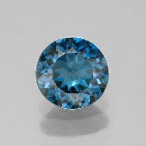 Topaze bleue naturelle coupe roude, 2,91 ct, VS