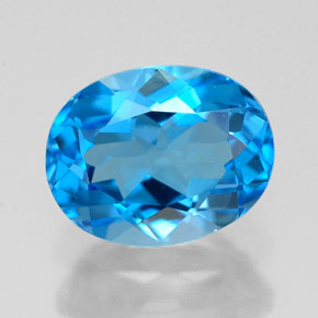 Topaze bleue naturelle coupe ovale, 2,57 ct, VVS