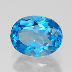 Topaze bleue naturelle coupe ovale, 2,57 ct, VVS