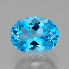 Topaze bleue naturelle coupe ovale, 2,66 ct, VVS