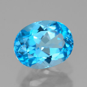 Topaze bleue naturelle coupe ovale, 2,66 ct, VVS