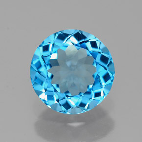 Topaze bleue naturelle coupe roude, 2,31 ct, VVS