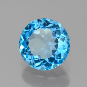 Topaze bleue naturelle coupe roude, 2,31 ct, VVS