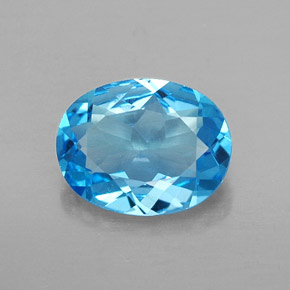 Topaze bleue naturelle coupe ovale, 1,85 ct, VVS