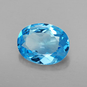 Topaze bleue naturelle coupe ovale, 1,85 ct, VVS