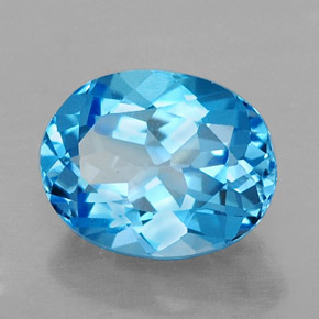 Topaze bleue naturelle coupe ovale, 2,54 ct, VVS