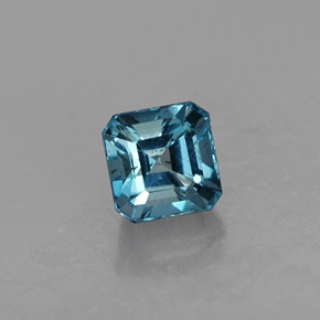 Topaze bleue naturelle taille émeraude, 1,12 ct, VS