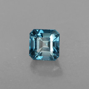 Topaze bleue naturelle taille émeraude, 1,12 ct, VS