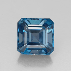 Topaze bleue naturelle taille émeraude, 2,46 ct, VS