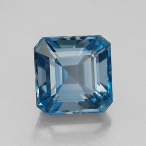 Topaze bleue naturelle taille émeraude, 2,46 ct, VS