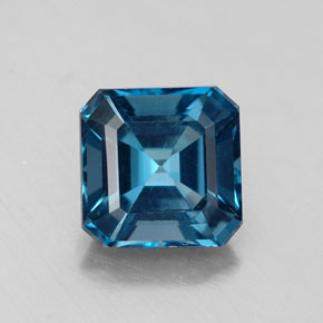 Topaze bleue naturelle taille émeraude, 2,19 ct, VS