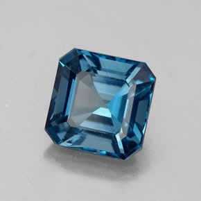 Topaze bleue naturelle taille émeraude, 2,19 ct, VS