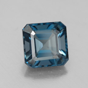 Topaze bleue naturelle taille émeraude, 2,34 ct, VS-SI
