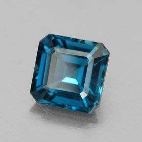 Topaze bleue naturelle taille émeraude, 2,19 ct, VS