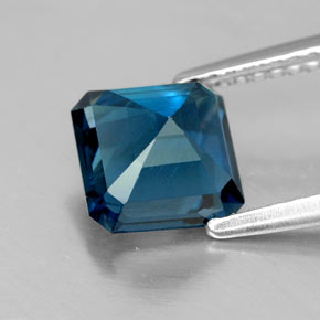 Topaze bleue naturelle taille émeraude, 2,19 ct, VS