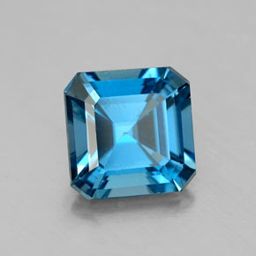 Topaze bleue naturelle taille émeraude, 1,91 ct, VS