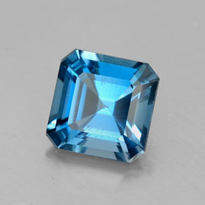 Topaze bleue naturelle taille émeraude, 1,91 ct, VS